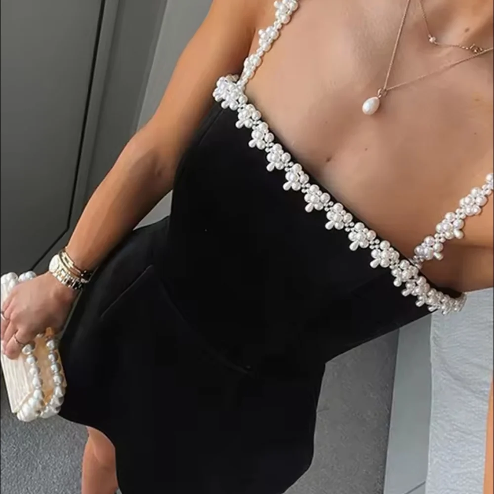 Mini Slip Dress Black Halter Sexy Slim FitWaist Cinched Socialite Party Evening - Picture 1 of 5
